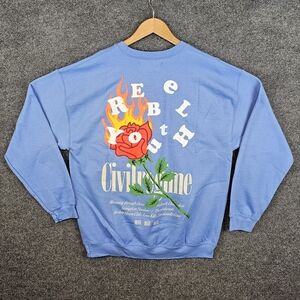 Men’s Blue Civil Regime "Rebel Youth Crewneck" Size Large
